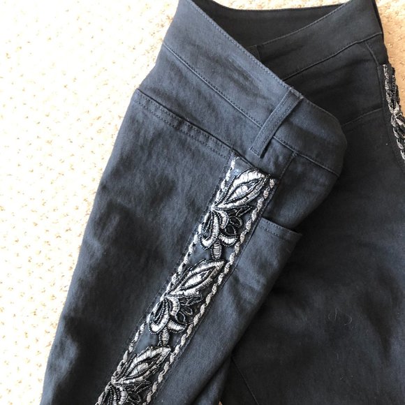 Black Jeans with Silver Embroidery - Picture 5 of 10